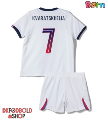 Paris Saint-Germain Khvicha Kvaratskhelia #7 Udebanesæt Børn 2026-27 Kort ærmer (+ korte bukser)